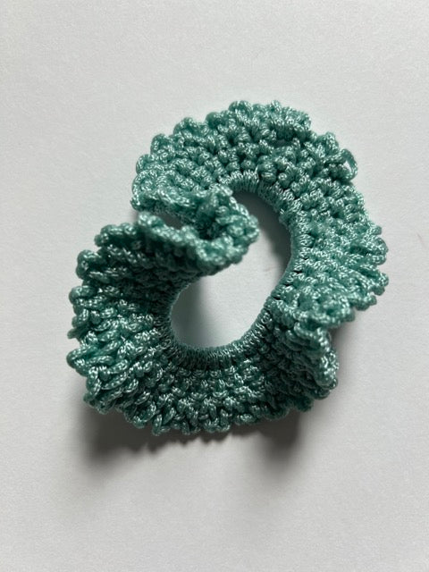 Teal Crochet Scrunchie