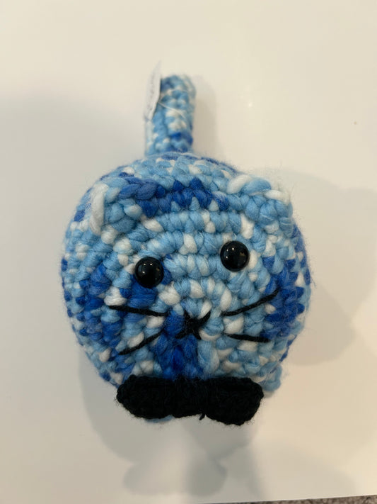 Meet Mr. Bow Tie! - Blue Crochet Cat