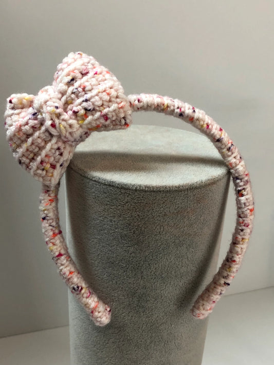 Mini Bow Confetti Headband for Girls- Handmade Crochet Wearable Art